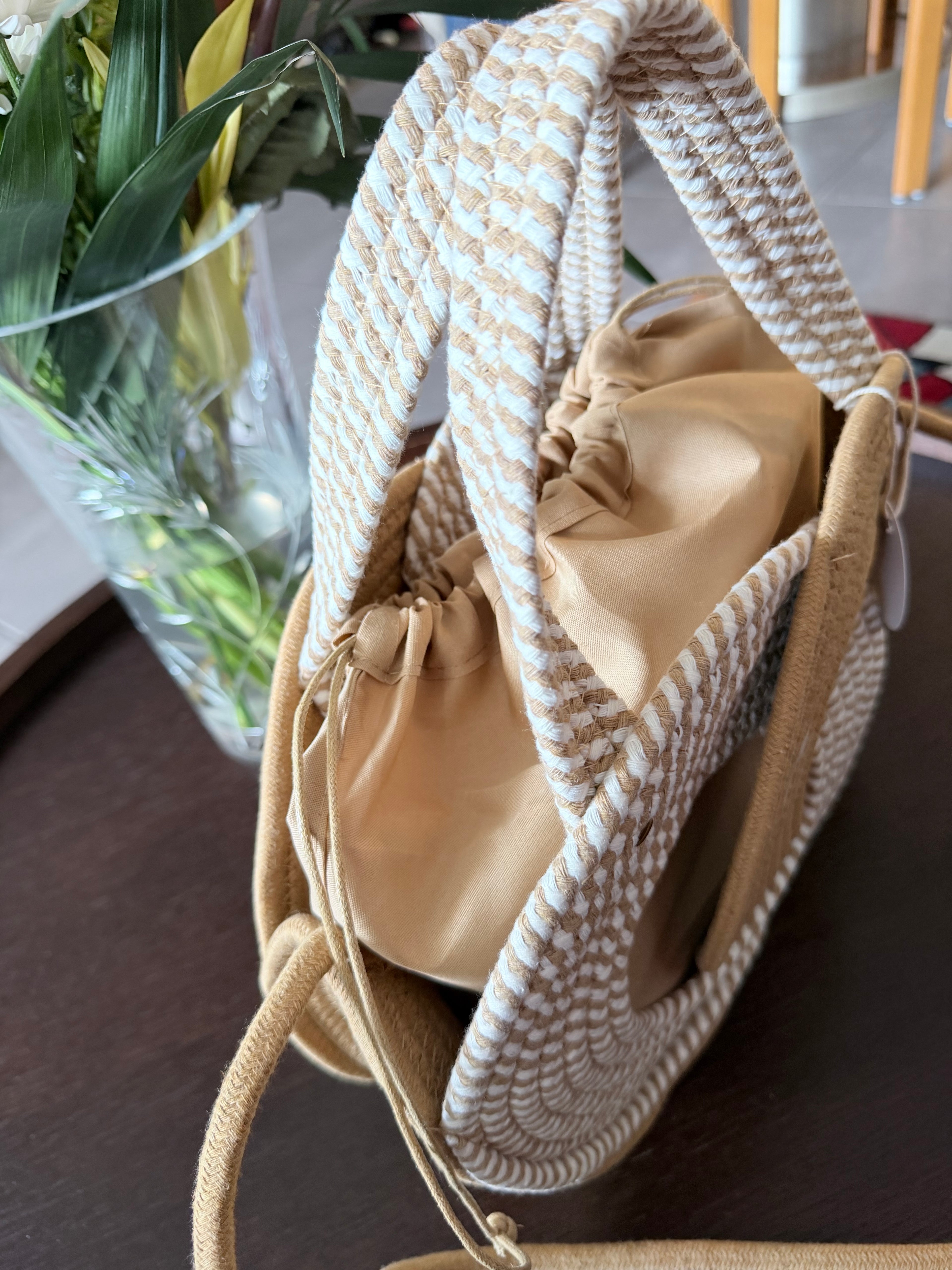 Sac Cabas d'Été en Corde Tressée Géo – Style Bohème & Vacances