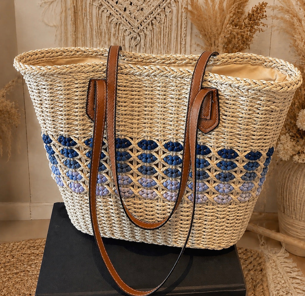 Sac Cabas d’Été en Paille – Style Bohème Chic ☀️👜