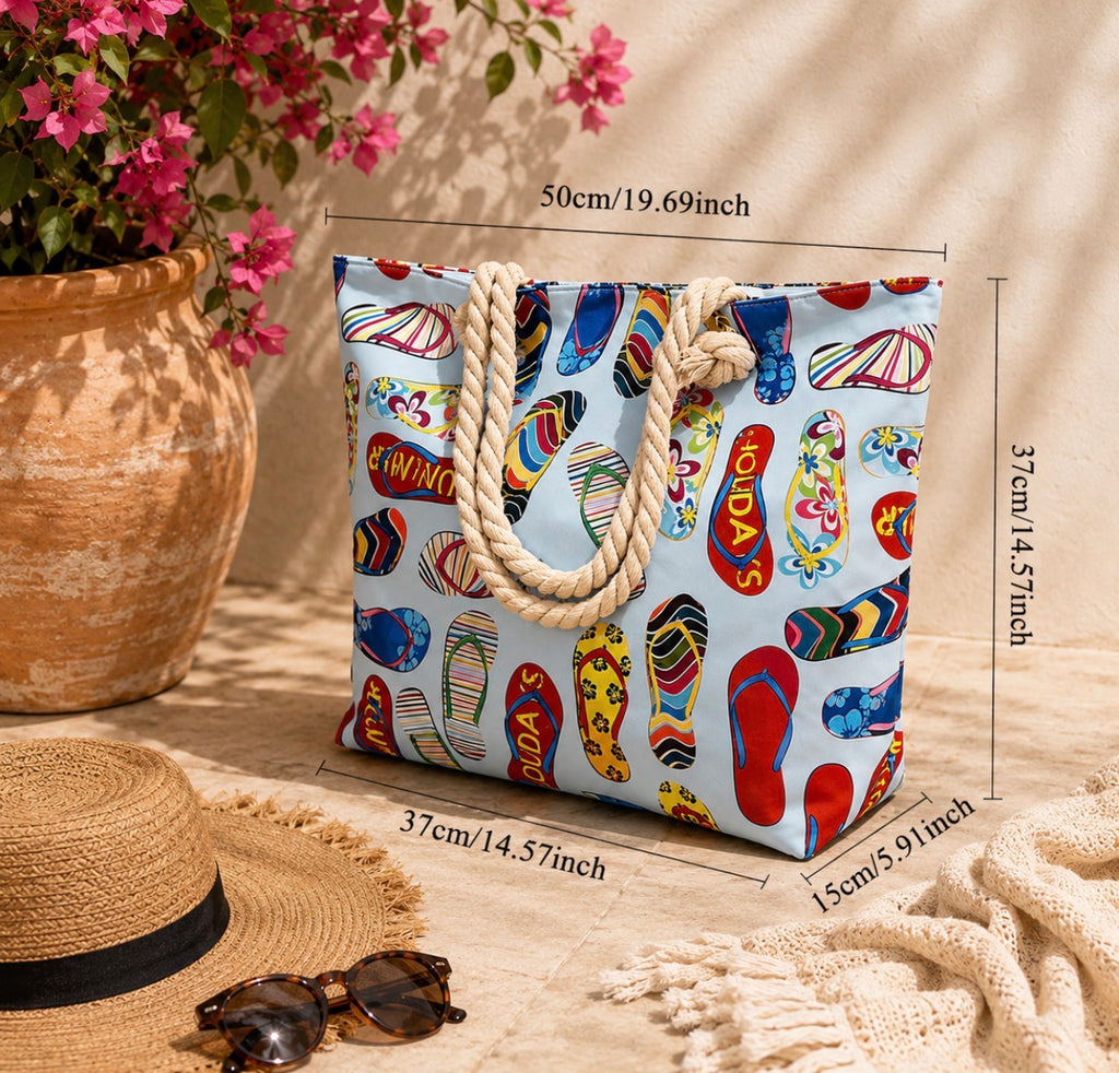 Grand Sac Cabas de Plage XL – Idéal Vacances & Famille ☀️🌊