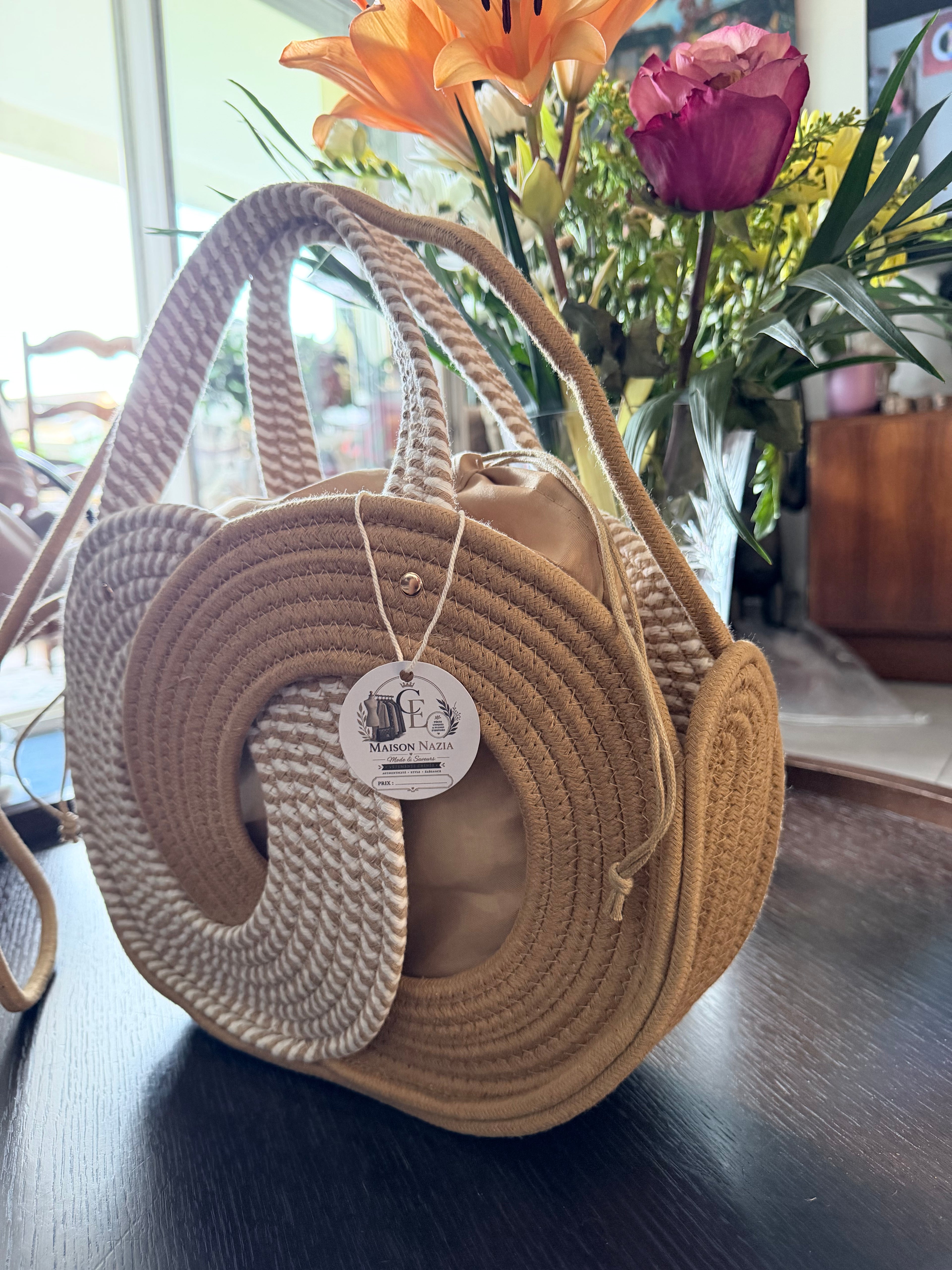 Sac Cabas d'Été en Corde Tressée Géo – Style Bohème & Vacances