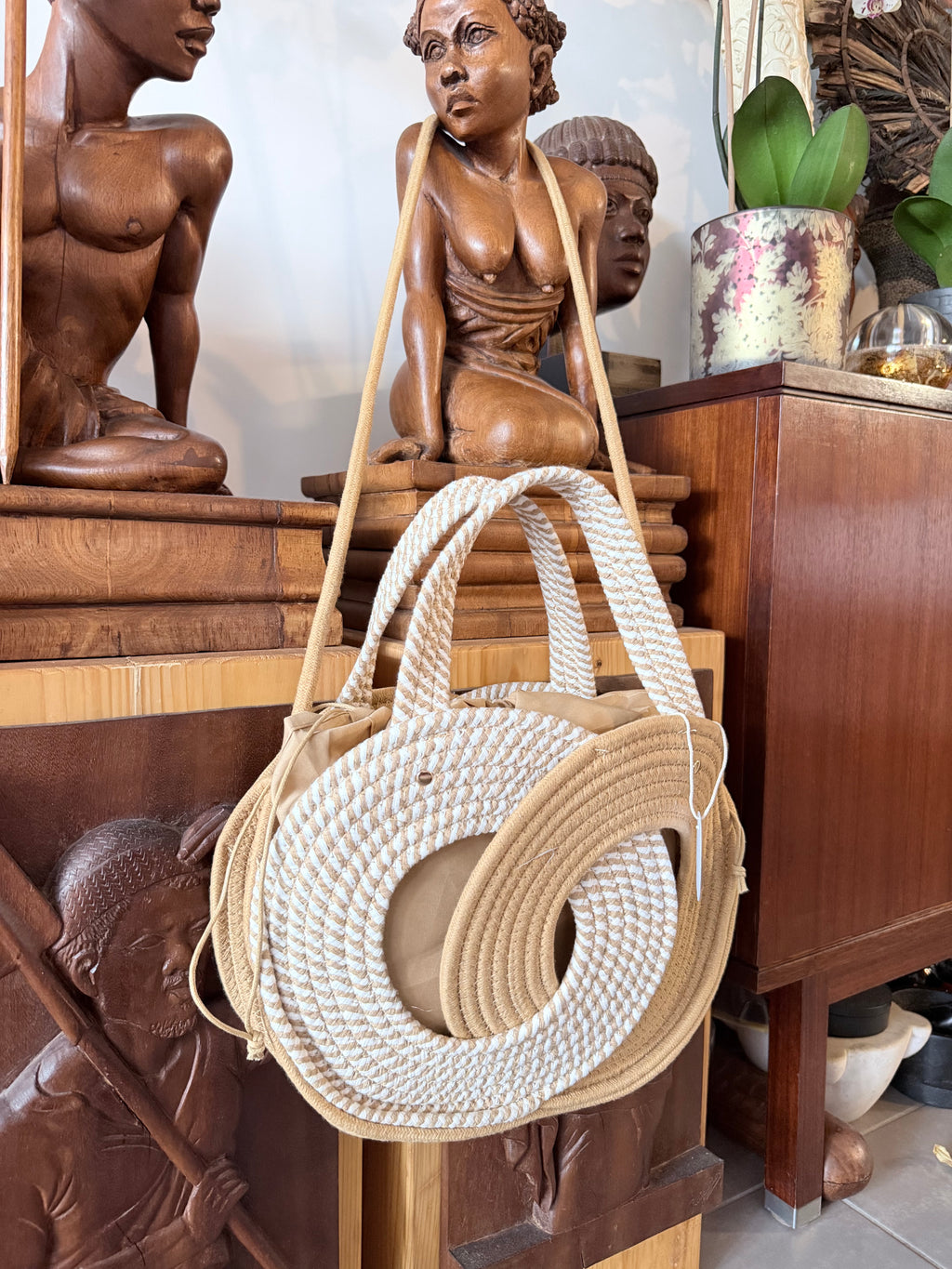 Sac Cabas d'Été en Corde Tressée Géo – Style Bohème & Vacances