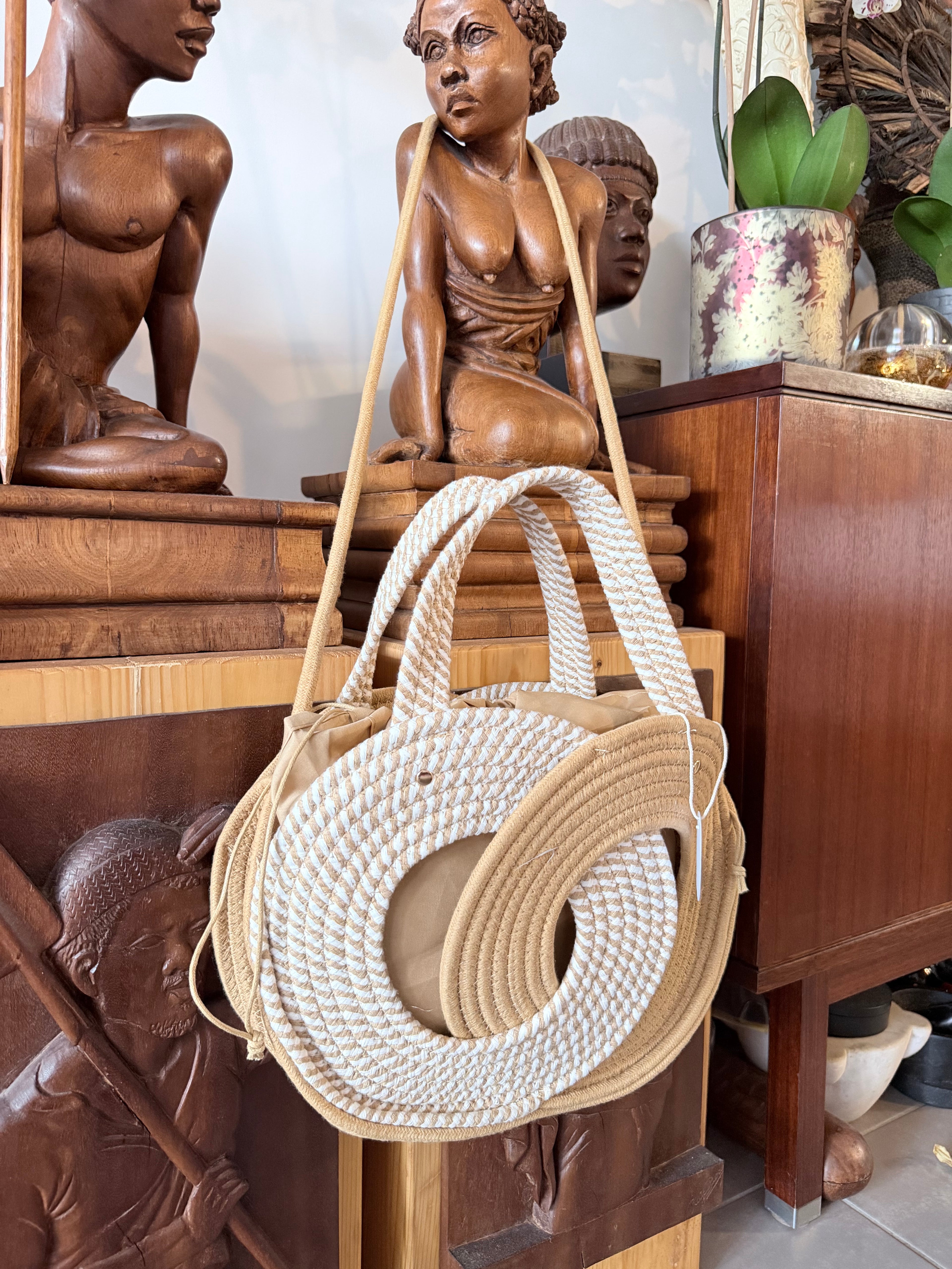 Sac Cabas d'Été en Corde Tressée Géo – Style Bohème & Vacances