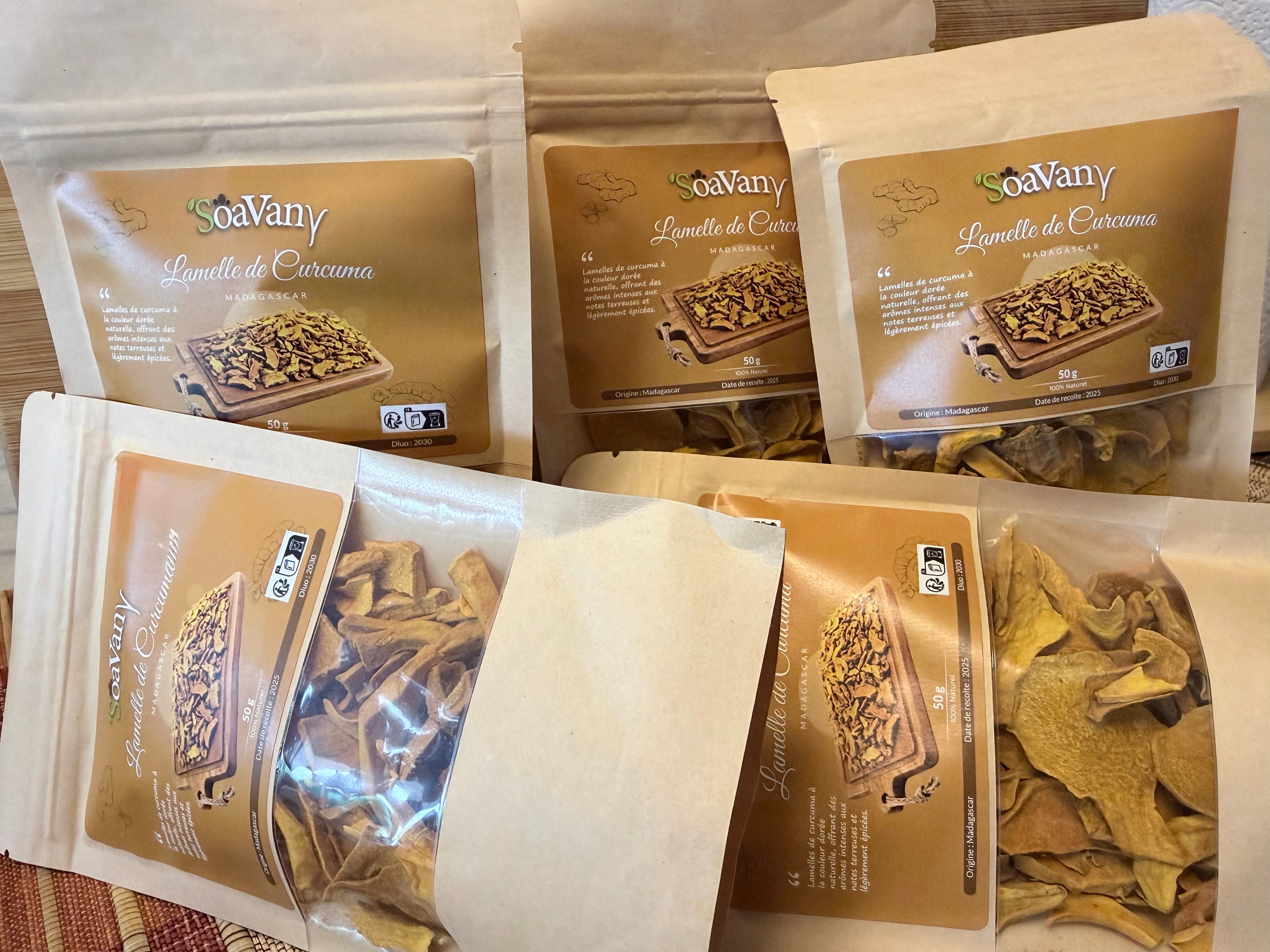 Lamelles de Curcuma de Madagascar – 50g
