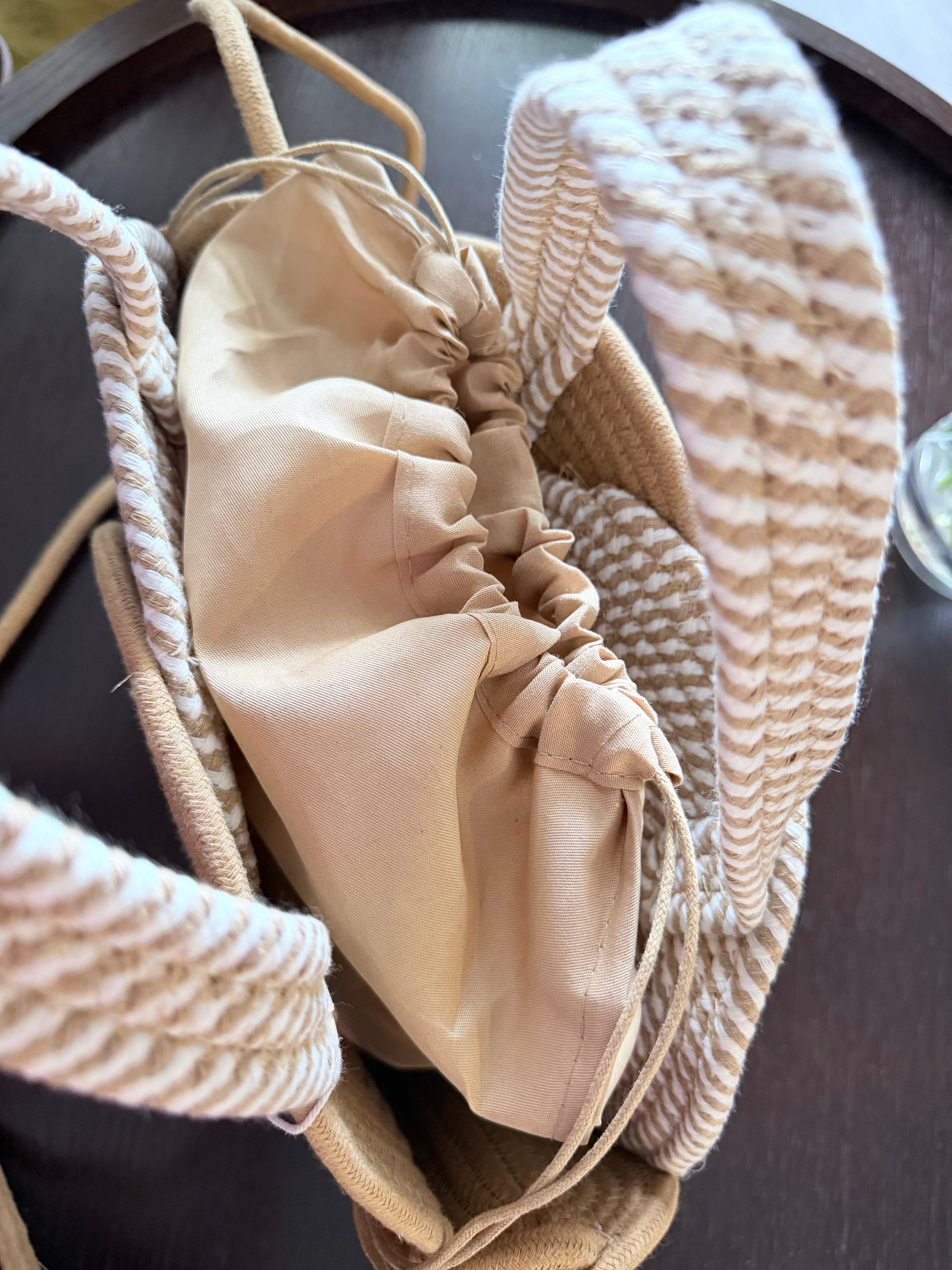 Sac Cabas d'Été en Corde Tressée Géo – Style Bohème & Vacances