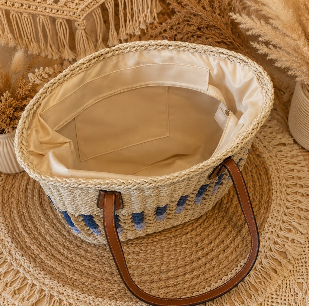 Sac Cabas d’Été en Paille – Style Bohème Chic ☀️👜