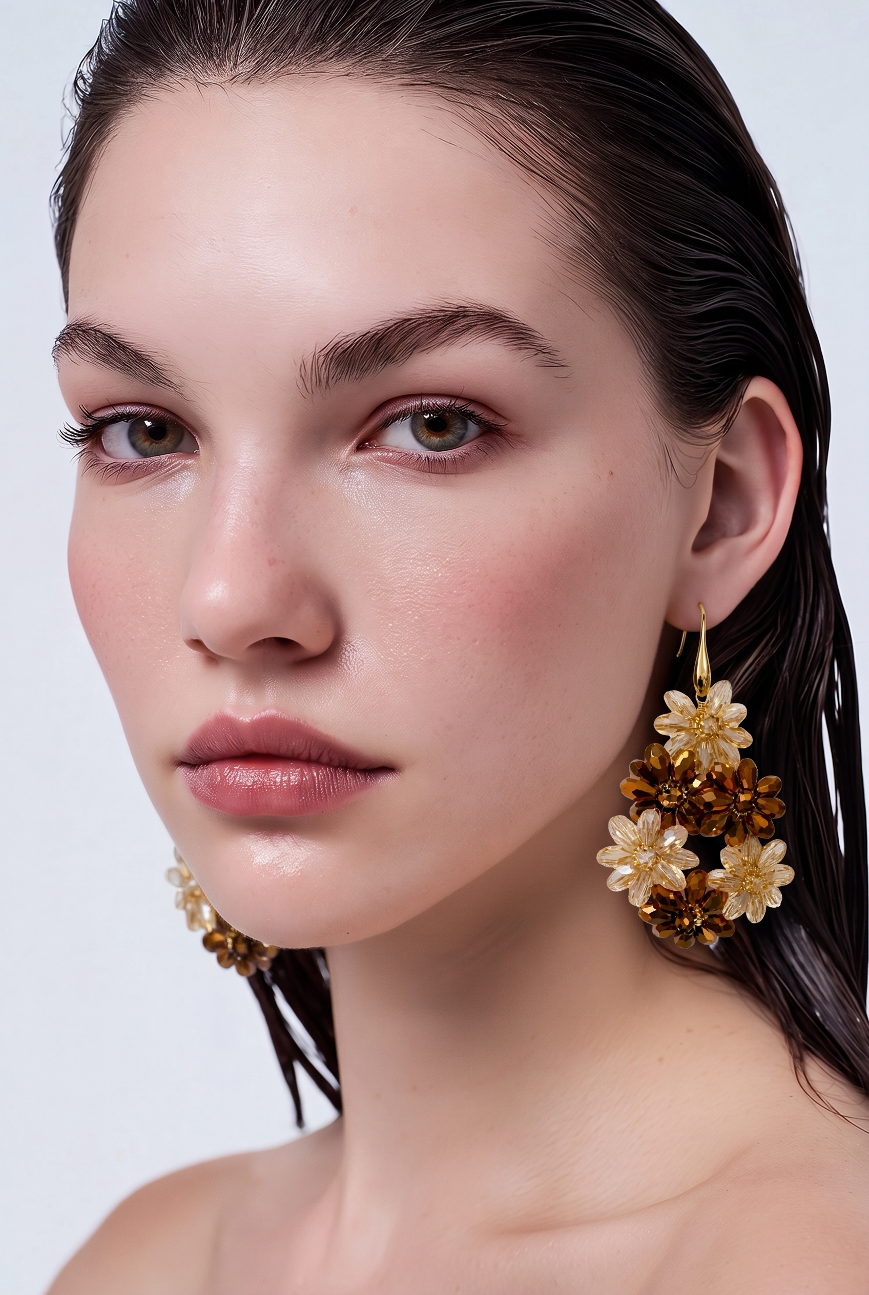 Boucles d’oreilles femme tendance Florales "Lumière d'Ambre" – Bohème Chic