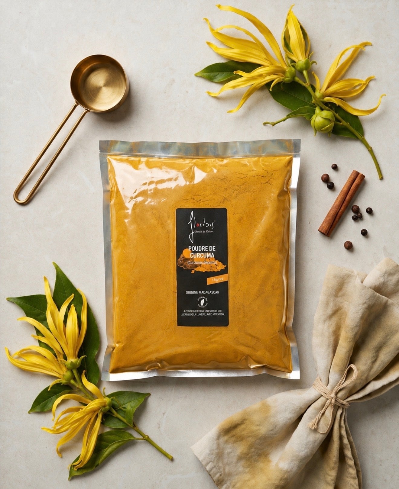 Poudre de Curcuma de Madagascar - Qualité Premium (Sachet de 1 kg)