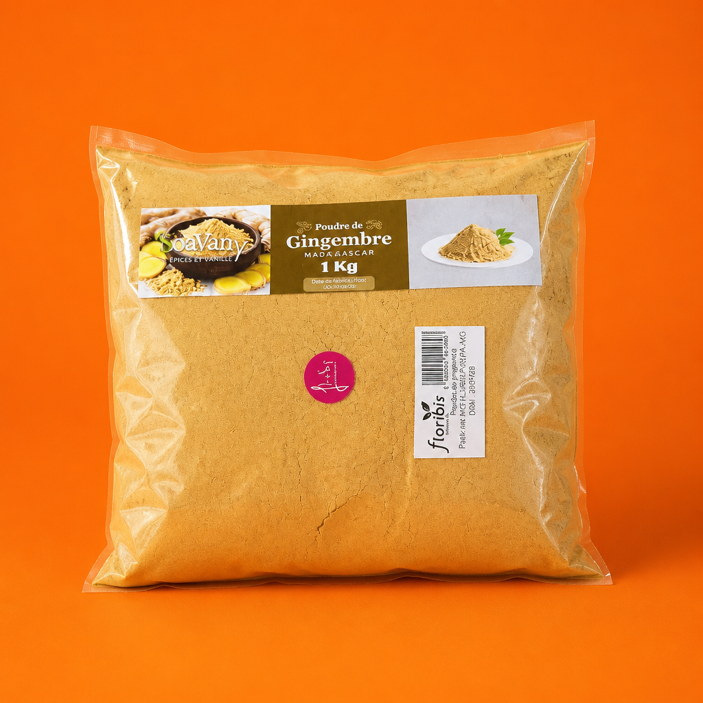 Poudre de Gingembre de Madagascar - Intensité Premium (Sachet de 1 kg)