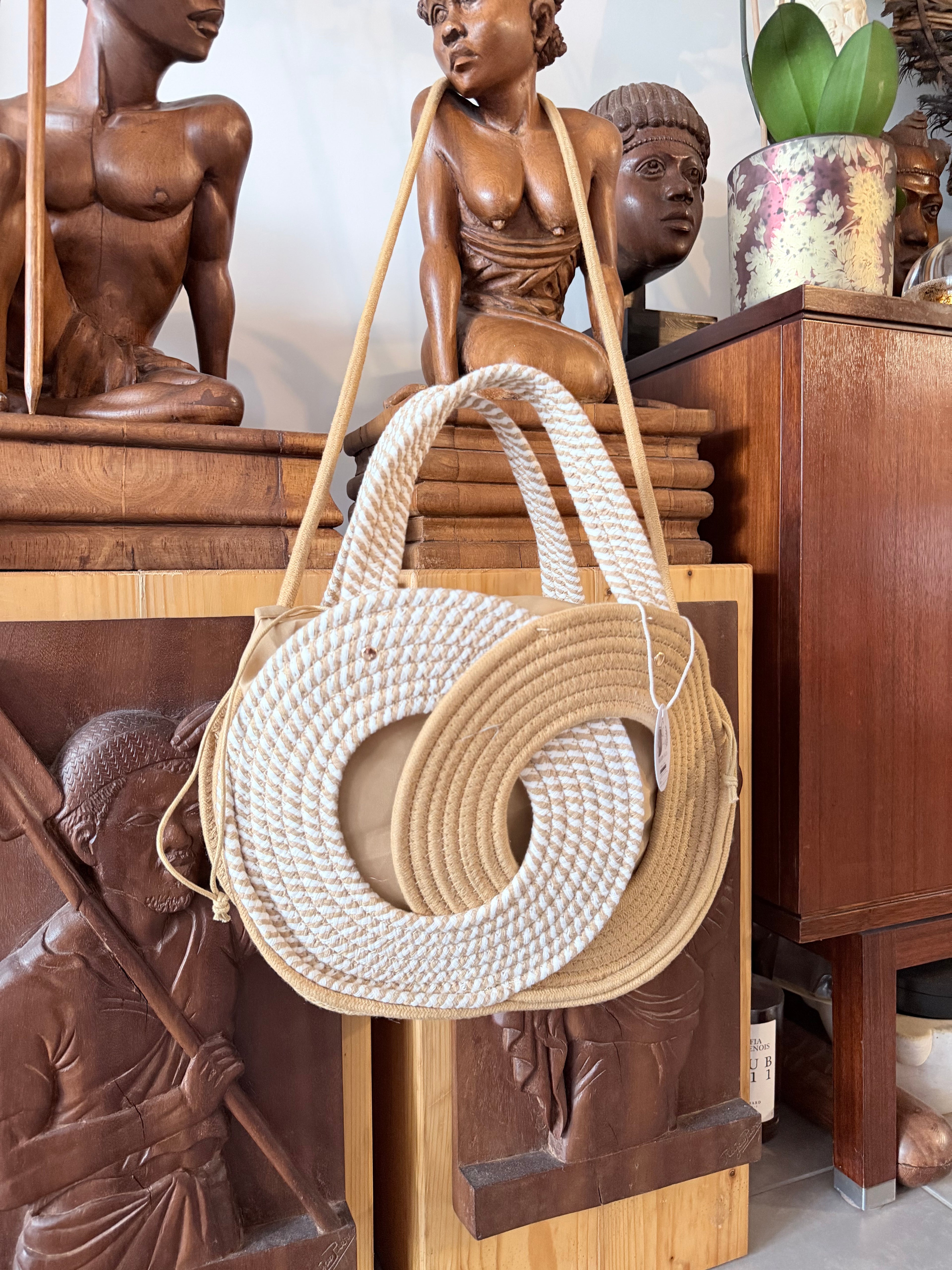Sac Cabas d'Été en Corde Tressée Géo – Style Bohème & Vacances