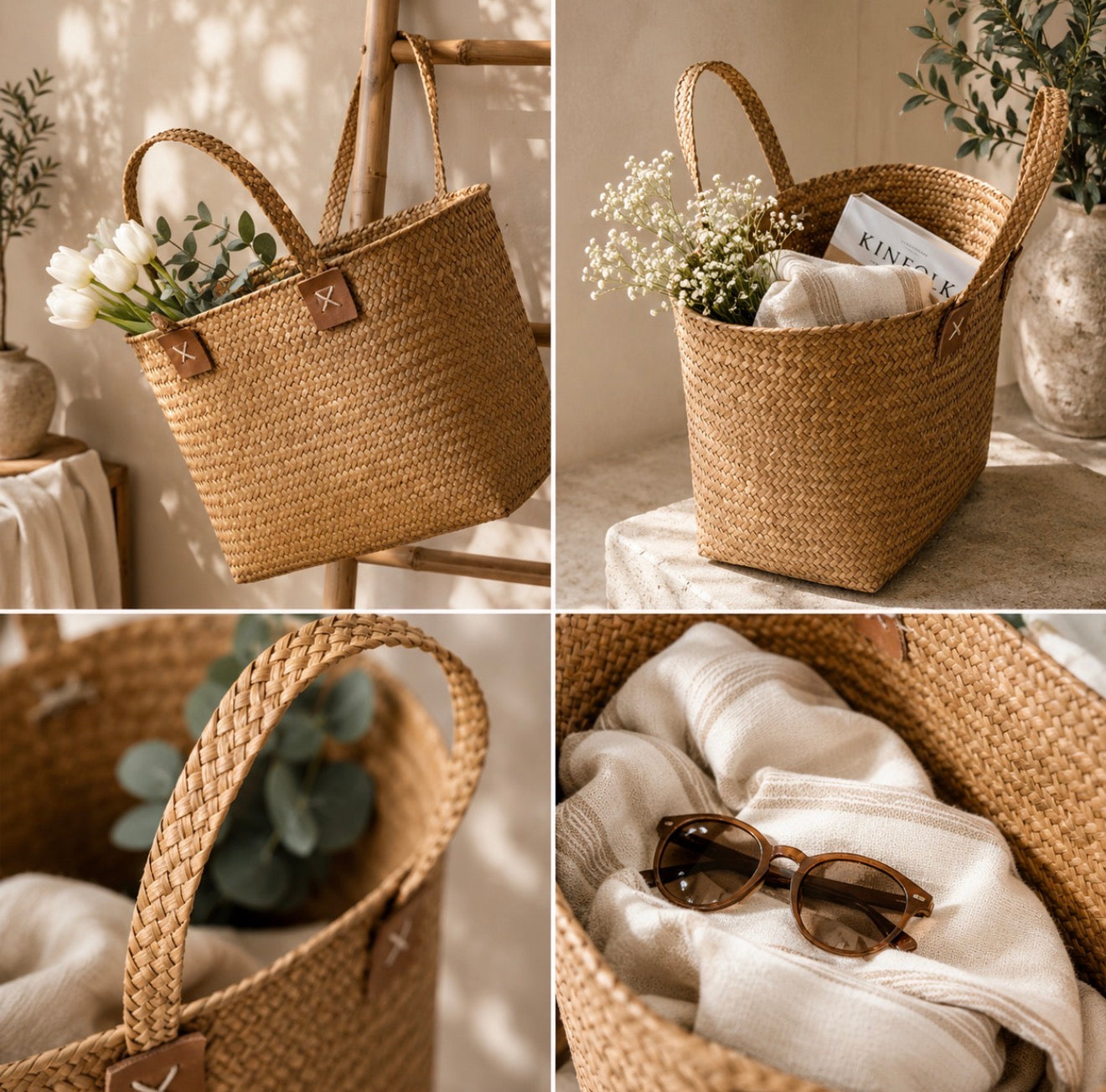 Sac Panier Artisanal "Le Tressé Authentique" – L'Échappée Bohème