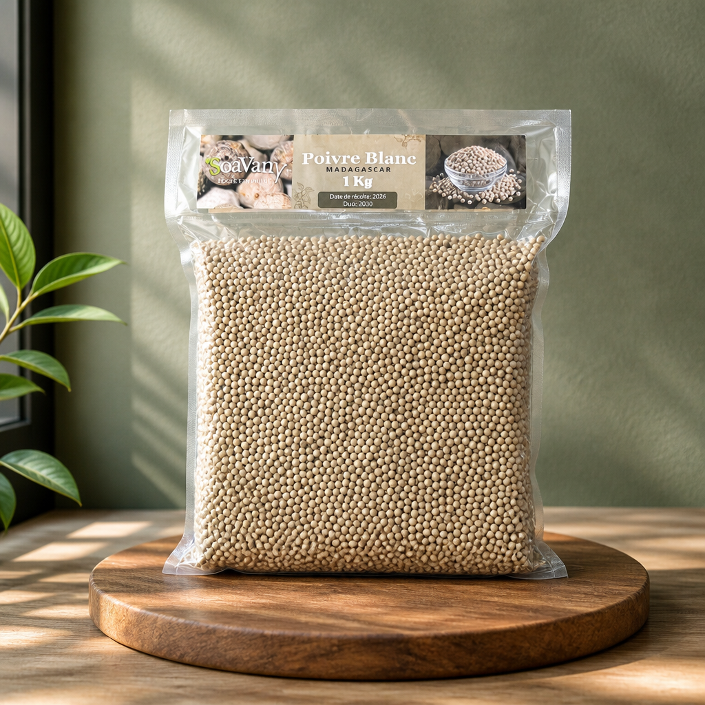 Poivre Blanc de Madagascar - Qualité Premium (Sachet de 1 kg)
