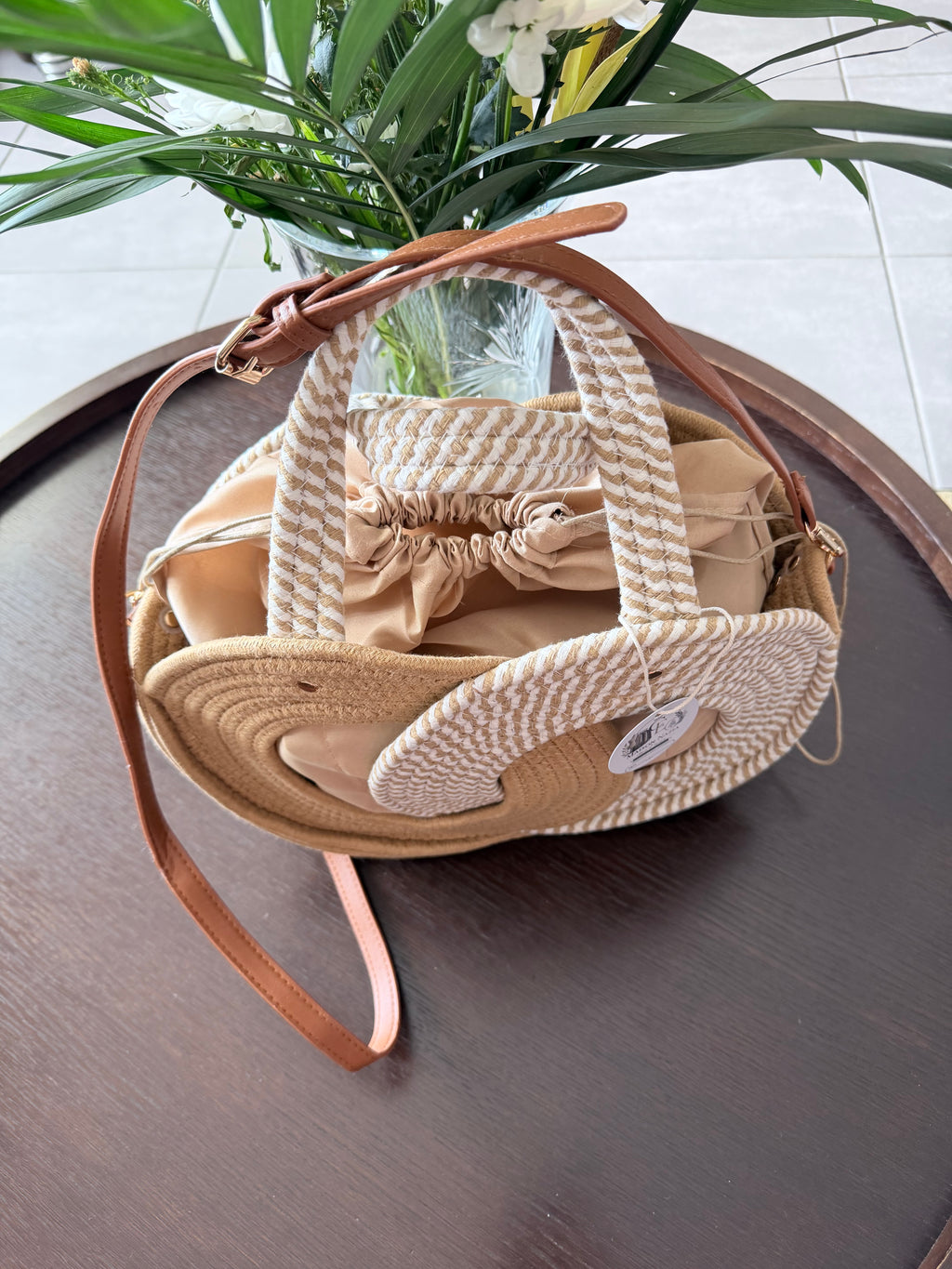 Sac Rond Bohème en Corde Tressée - Sac Bandoulière d'Été